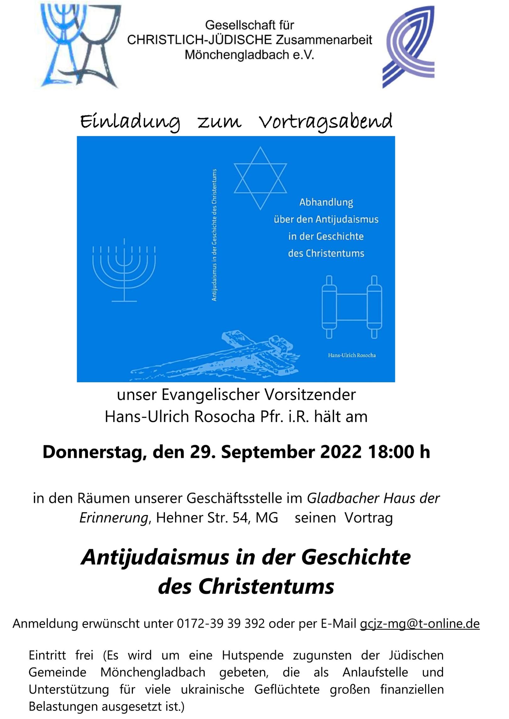 20220929 Flyer  Antijudaismus Vortragsabend Einladung_ (c) GCJZ