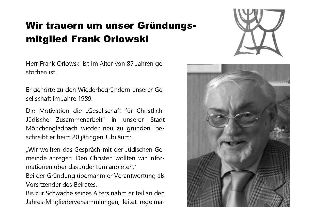 Nachruf Frank Orlowski